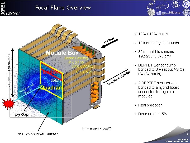 DSSC w Po 21 cm (1024 pixels) XFEL Focal Plane Overview • 1024 x