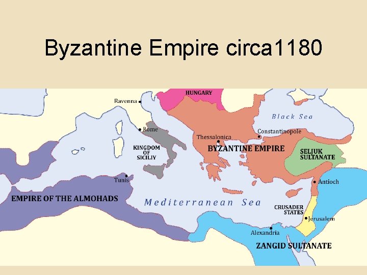 Byzantine Empire circa 1180 