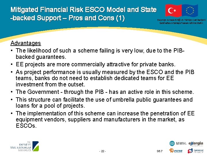 Mitigated Financial Risk ESCO Model and State -backed Support – Pros and Cons (1)