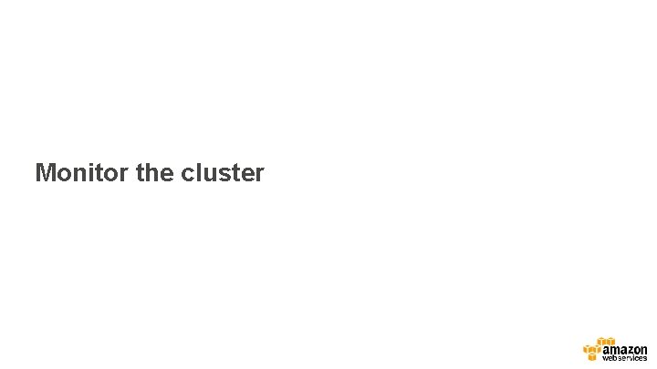 Monitor the cluster 
