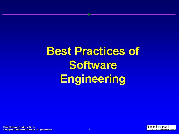 Best Practices of Software Engineering Unified Software Practices v 5. 0 - D Copyright