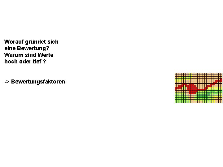 Worauf gründet sich eine Bewertung? Warum sind Werte hoch oder tief ? -> Bewertungsfaktoren