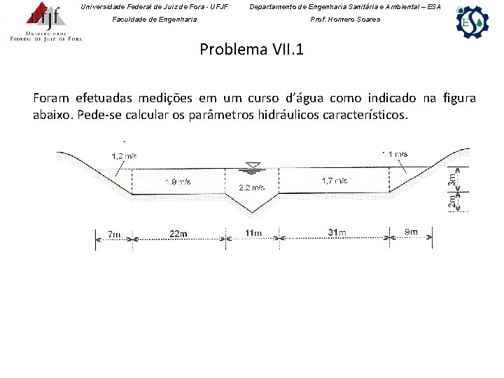 Universidade Federal de Juiz de Fora - UFJF Departamento de Engenharia Sanitária e Ambiental Universidade Federal de Juiz de Fora - UFJF Departamento de Engenharia Sanitária e Ambiental