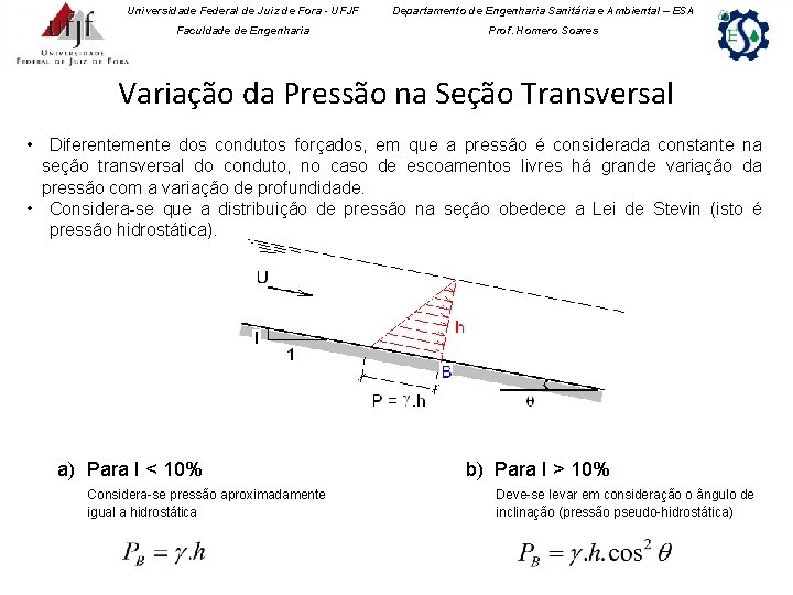 Universidade Federal de Juiz de Fora - UFJF Departamento de Engenharia Sanitária e Ambiental Universidade Federal de Juiz de Fora - UFJF Departamento de Engenharia Sanitária e Ambiental