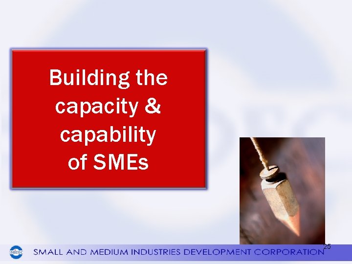 Building the capacity & capability of SMEs 25 