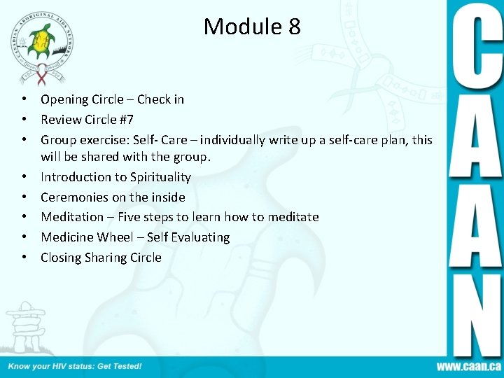 Module 8 • Opening Circle – Check in • Review Circle #7 • Group