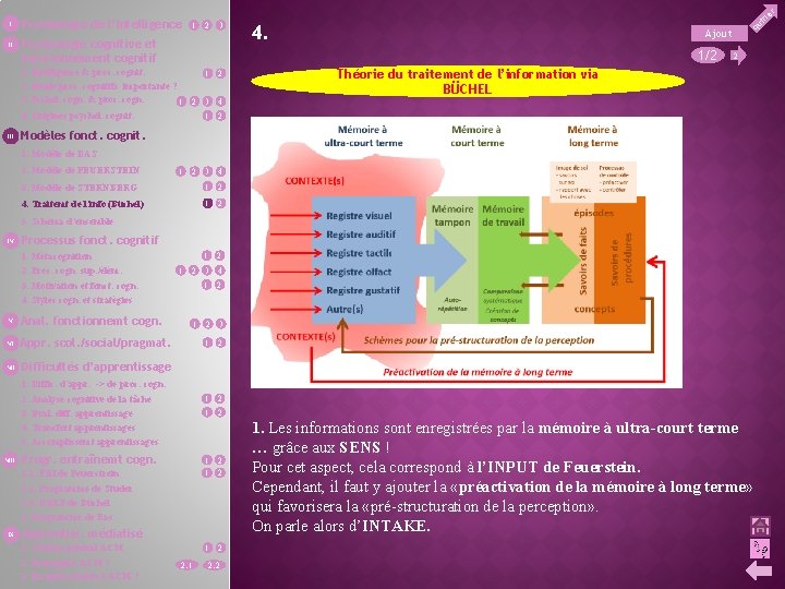 II Psychologie de l’intelligence 1 2 3 Psychologie cognitive et fonctionnement cognitif Ajout 1/2