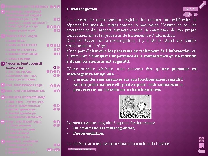 II Psychologie de l’intelligence 1 2 3 Psychologie cognitive et fonctionnement cognitif Modèles fonct.