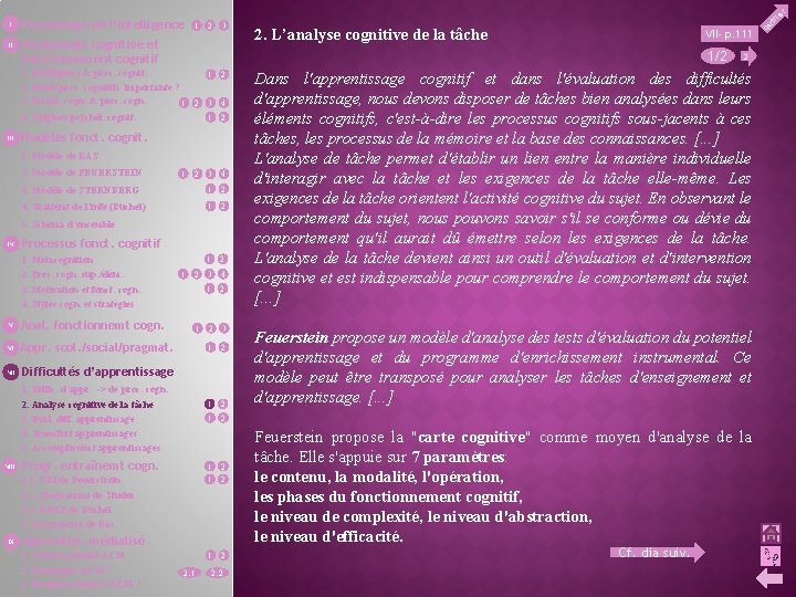 II Psychologie de l’intelligence 1 2 3 Psychologie cognitive et fonctionnement cognitif Modèles fonct.