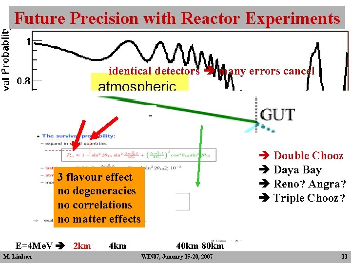 Future Precision with Reactor Experiments identical detectors many errors cancel - è Double Chooz Future Precision with Reactor Experiments identical detectors many errors cancel - è Double Chooz