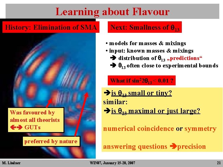 Learning about Flavour History: Elimination of SMA Next: Smallness of q 13 • models Learning about Flavour History: Elimination of SMA Next: Smallness of q 13 • models