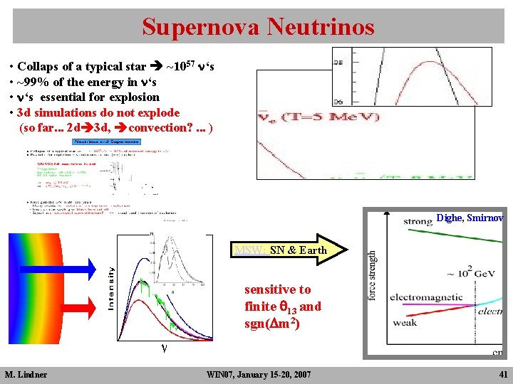 Supernova Neutrinos • Collaps of a typical star ~1057 n‘s • ~99% of the Supernova Neutrinos • Collaps of a typical star ~1057 n‘s • ~99% of the