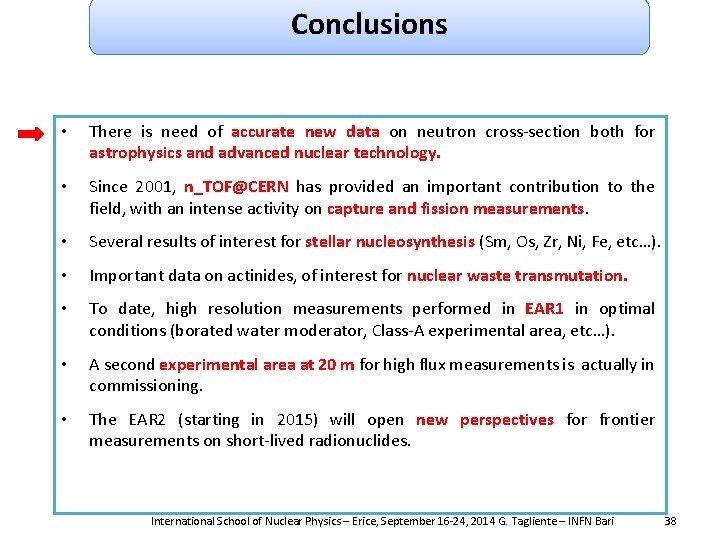 Conclusions • There is need of accurate new data on neutron cross-section both for Conclusions • There is need of accurate new data on neutron cross-section both for