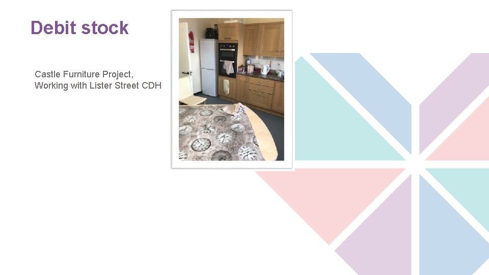 Debit stock Castle Furniture Project, Working with Lister Street CDH Cunninghame Furniture Recycling Project