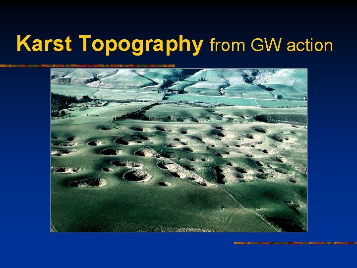 Karst Topography from GW action 