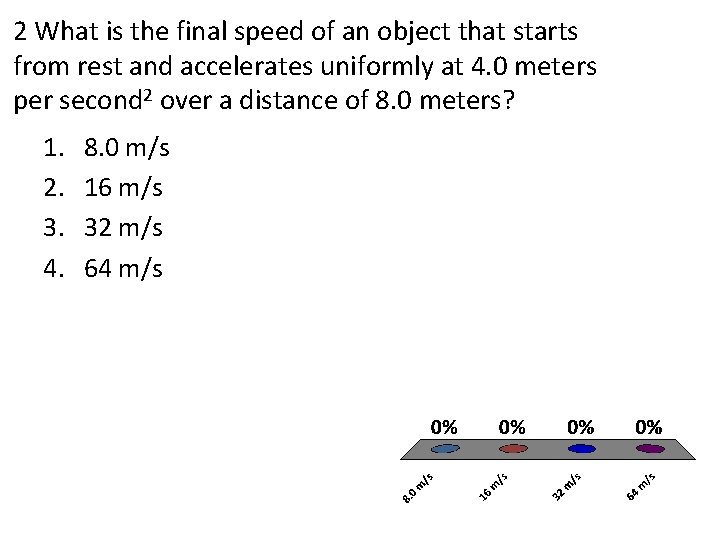 2 What is the final speed of an object that starts from rest and