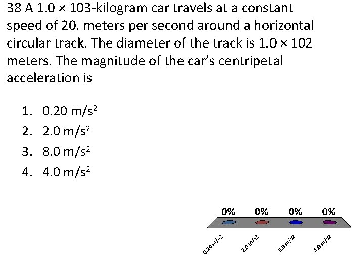 38 A 1. 0 × 103 -kilogram car travels at a constant speed of