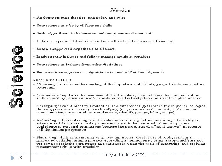 Science 16 Kelly A. Hedrick 2009 