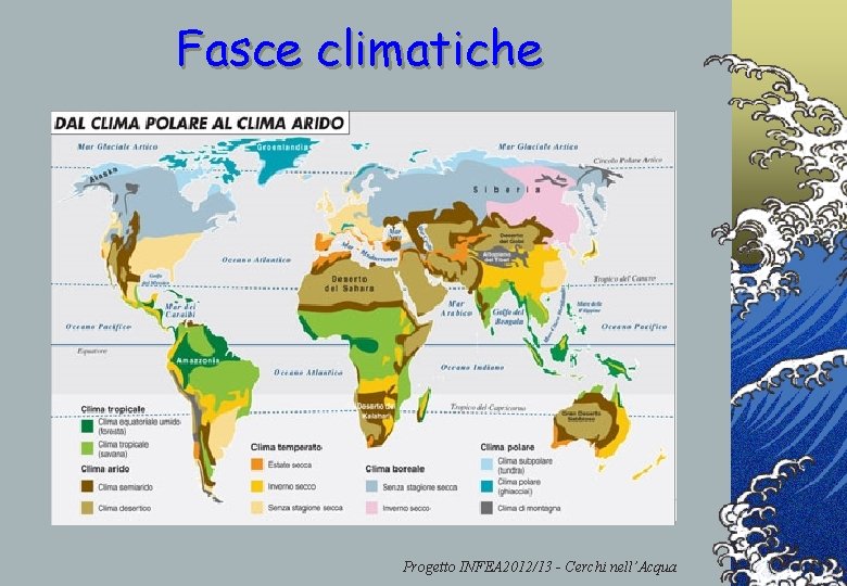 Fasce climatiche Una fascia climatica è una porzione di territorio, generalmente estesa in senso