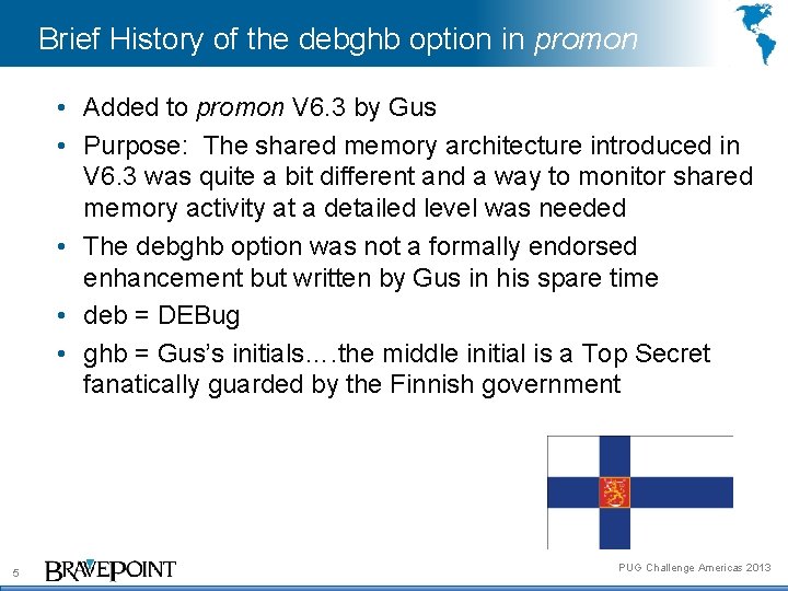 Brief History of the debghb option in promon • Added to promon V 6.
