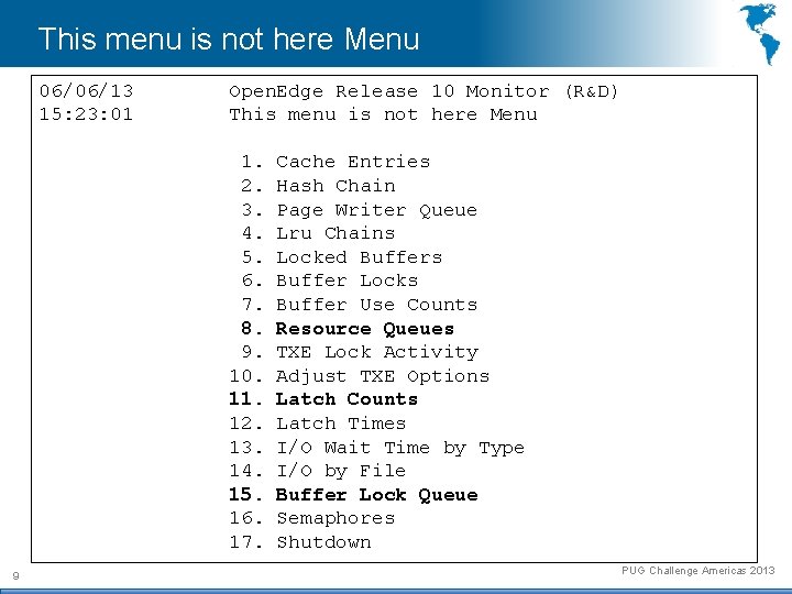 This menu is not here Menu 06/06/13 15: 23: 01 Open. Edge Release 10