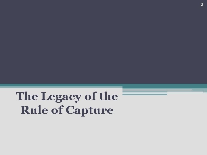 2 The Legacy of the Rule of Capture 