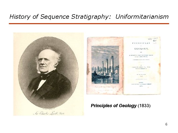 History of Sequence Stratigraphy: Uniformitarianism Principles of Geology (1833) 6 