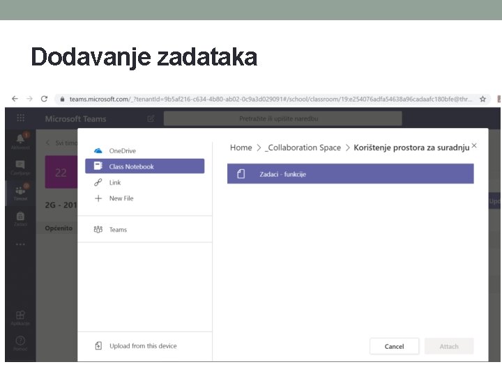Dodavanje zadataka Dodavanje zadataka