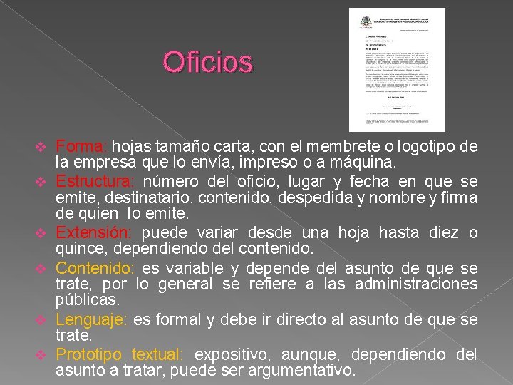 Oficios v v v Forma: hojas tamaño carta, con el membrete o logotipo de Oficios v v v Forma: hojas tamaño carta, con el membrete o logotipo de