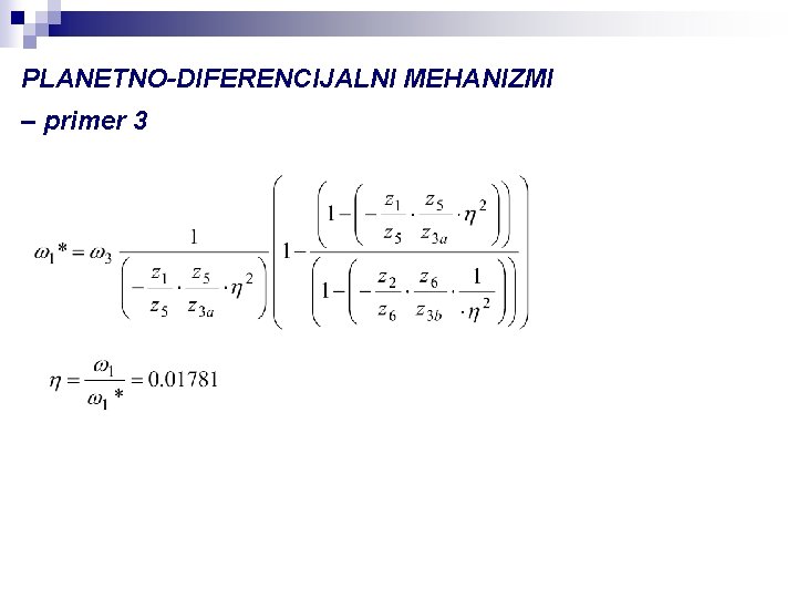 PLANETNO-DIFERENCIJALNI MEHANIZMI – primer 3 