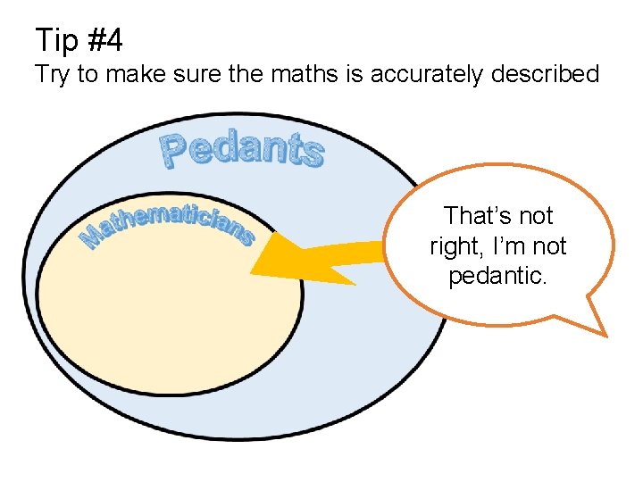 Tip #4 Try to make sure the maths is accurately described That’s not right,