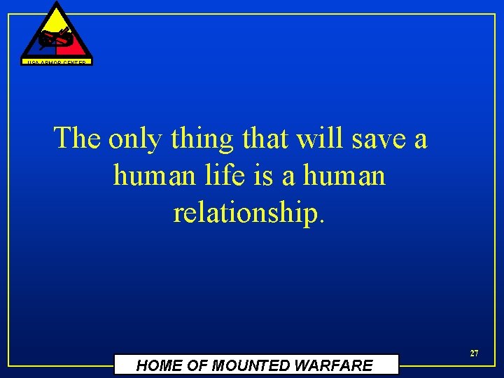 USA ARMOR CENTER The only thing that will save a human life is a