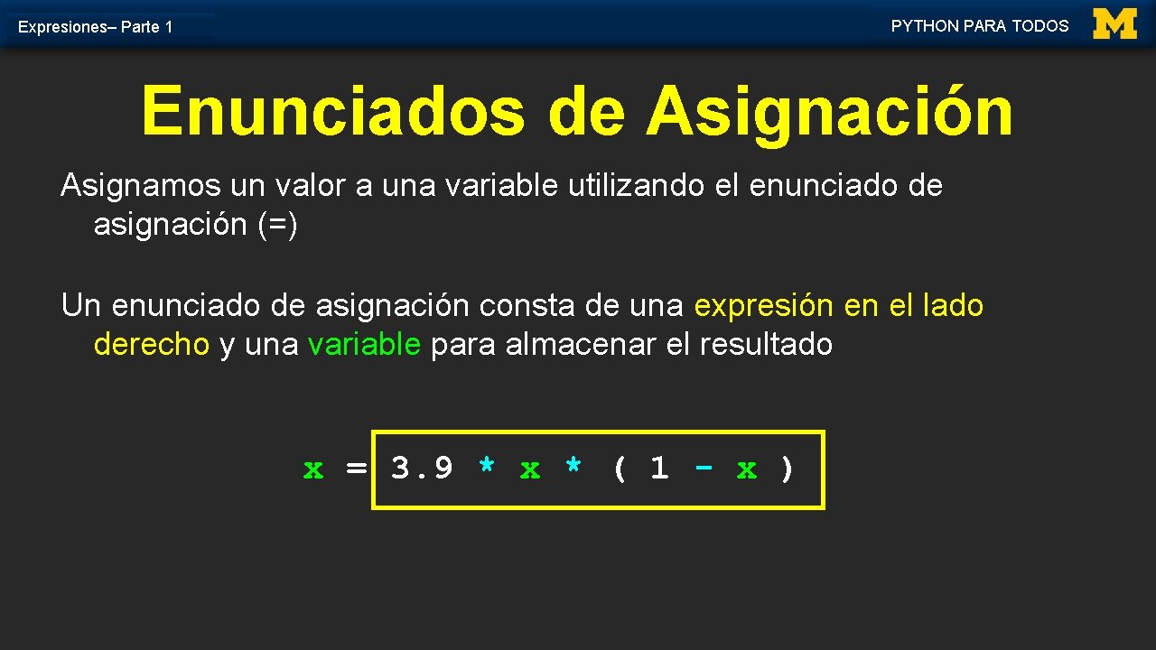 PYTHON FOR Expressions Part Expresiones Parte 1 1