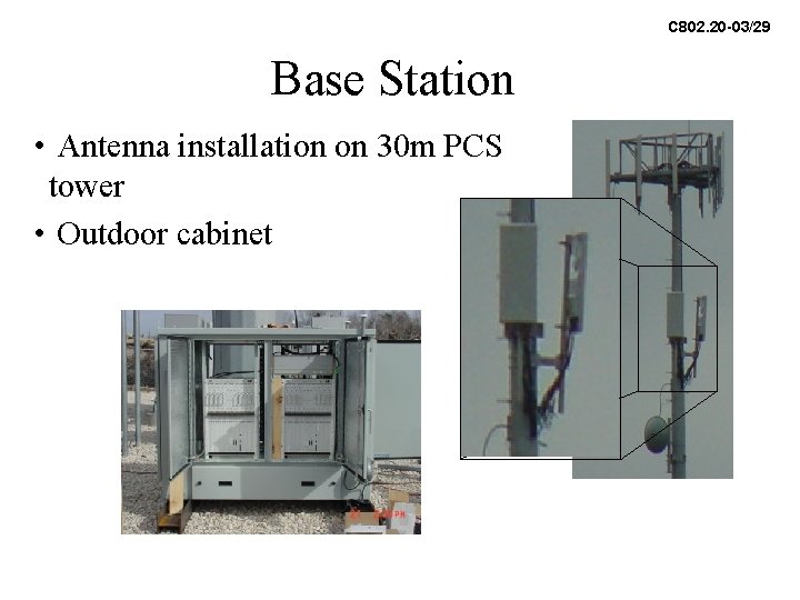C 802. 20 -03/29 Base Station • Antenna installation on 30 m PCS tower C 802. 20 -03/29 Base Station • Antenna installation on 30 m PCS tower