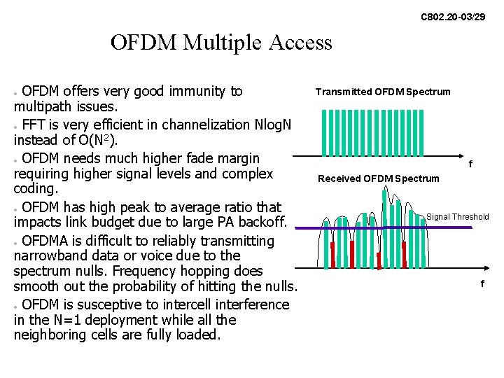 C 802. 20 -03/29 OFDM Multiple Access OFDM offers very good immunity to multipath C 802. 20 -03/29 OFDM Multiple Access OFDM offers very good immunity to multipath