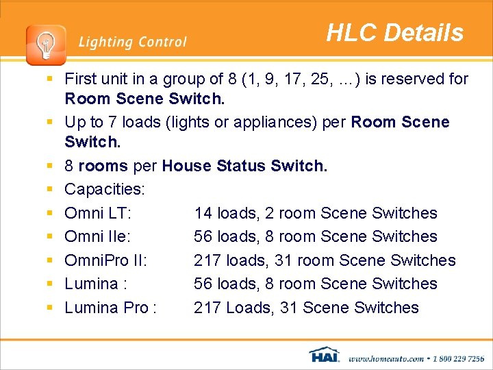 HLC Details § First unit in a group of 8 (1, 9, 17, 25, HLC Details § First unit in a group of 8 (1, 9, 17, 25,