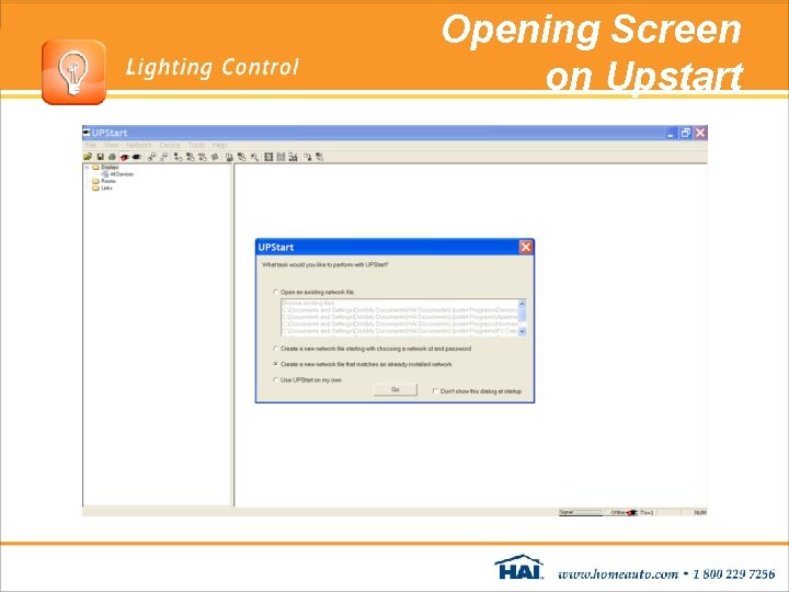 Opening Screen on Upstart Opening Screen on Upstart