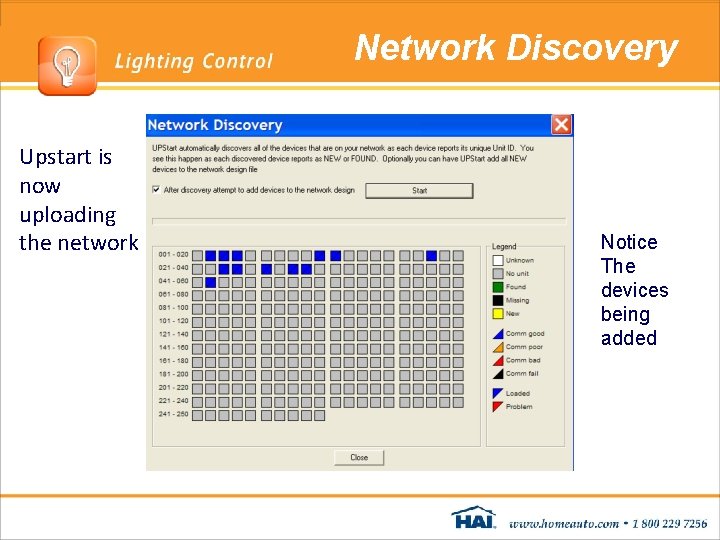 Network Discovery Upstart is now uploading the network Notice The devices being added Network Discovery Upstart is now uploading the network Notice The devices being added