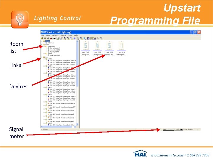 Upstart Programming File Room list Links Devices Signal meter Upstart Programming File Room list Links Devices Signal meter