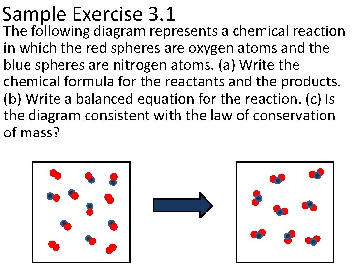 Sample Exercise 3. 1 The following diagram represents a chemical reaction in which the