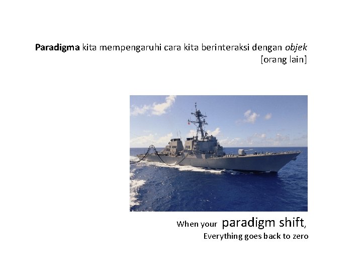 Paradigma kita mempengaruhi cara kita berinteraksi dengan objek [orang lain] When your paradigm shift,