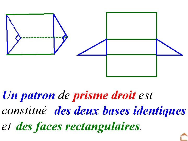 Un patron de prisme droit est constitué des deux bases identiques et des faces