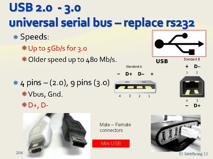 USB 2. 0 3. 0 universal serial bus – replace rs 232 Speeds: Up