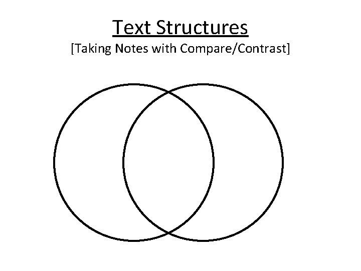 Text Structures [Taking Notes with Compare/Contrast] Concept 1 Concept 2 