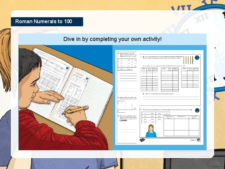 Roman Numerals to 100 Dive in by completing your own activity! 