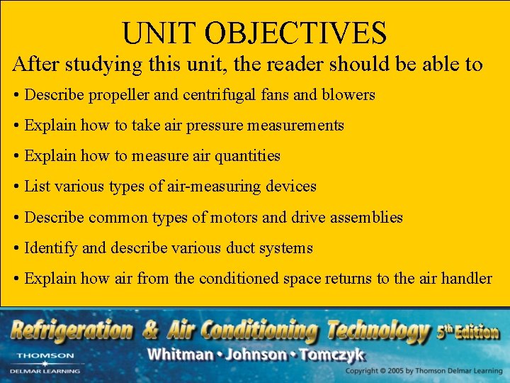 UNIT OBJECTIVES After studying this unit, the reader should be able to • Describe