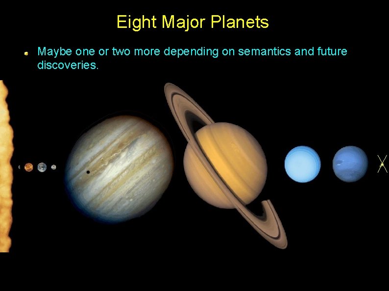 Eight Major Planets Maybe one or two more depending on semantics and future discoveries.