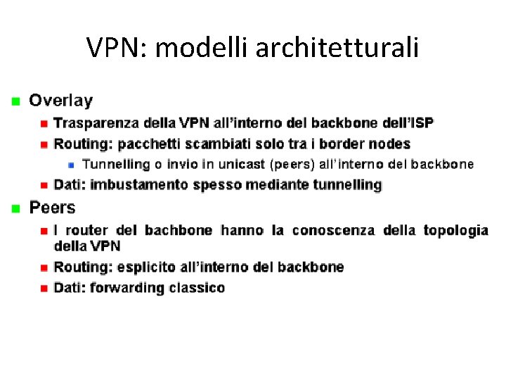 VPN: modelli architetturali 