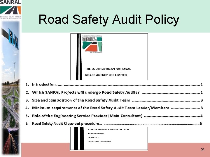 Road Safety Audit Policy 29 