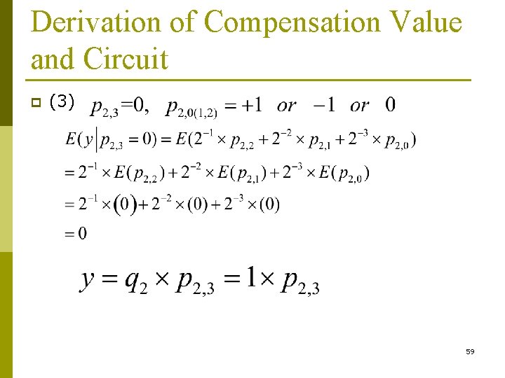 Derivation of Compensation Value and Circuit p (3) 59 